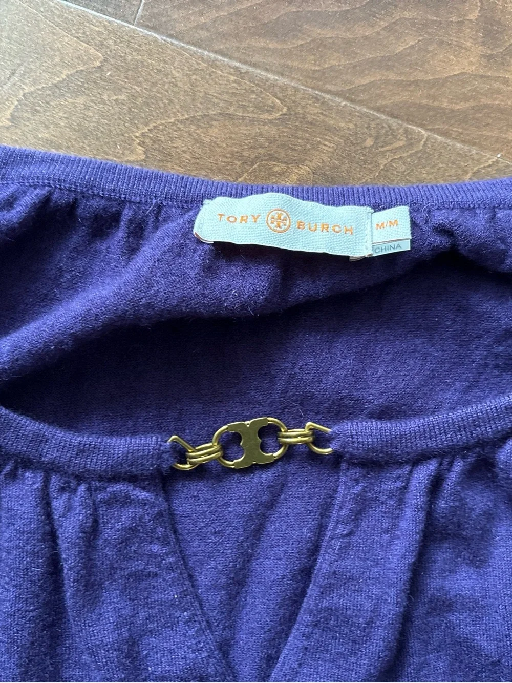 Tory Burch Gemini Link cashmere sweater purple M